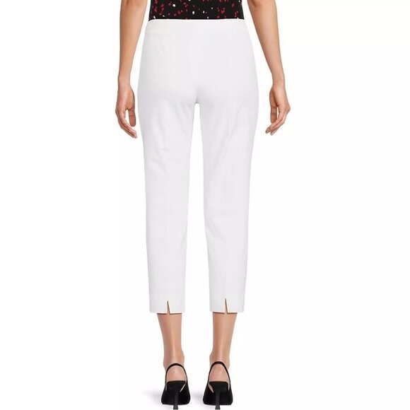 Piazza Sempione NWOT Brigirre Stretch Cotton White Cropped Pants Italy 54/US 18 - Picture 2 of 10